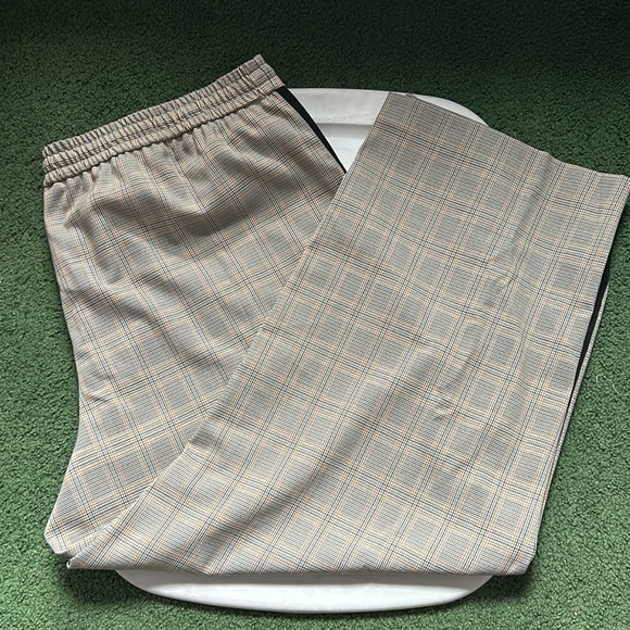 NWT Nine West yellow black ivory side stripe pull on wide leg pants - Picture 3 of 8